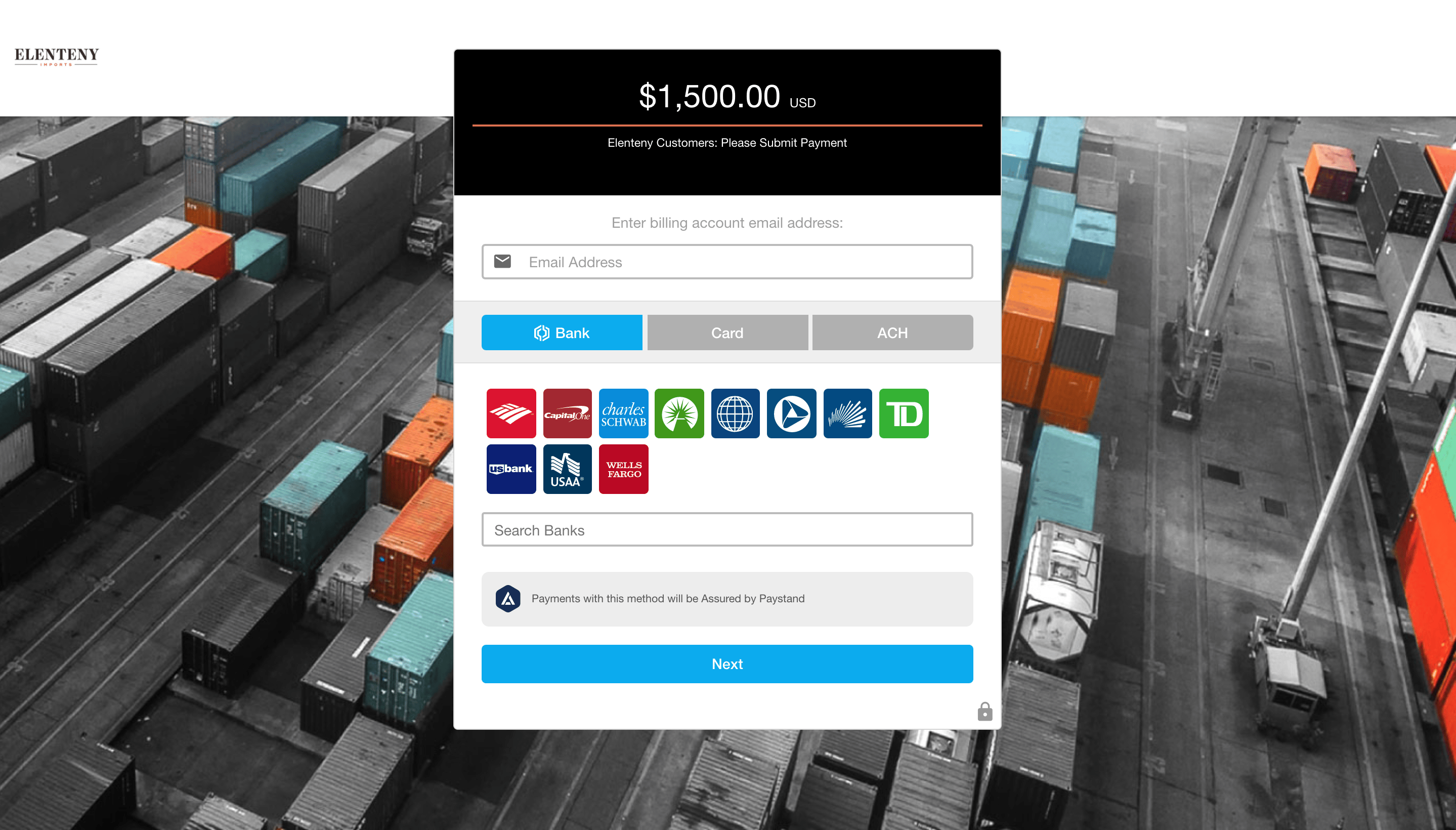 Elenteny Imports Payment Portal